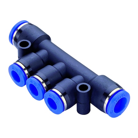 Technifit Fitting, PTC, Triple Branch Reducer Union, 6mm to 4mm PKG0604